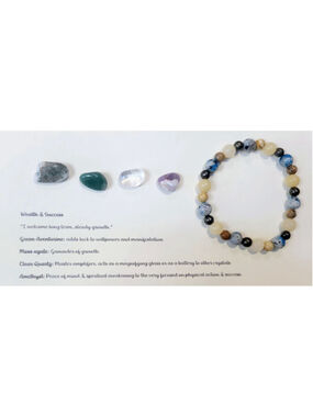 Gemstone Beaded Bracelet Intent Bundle With Crystals & Card